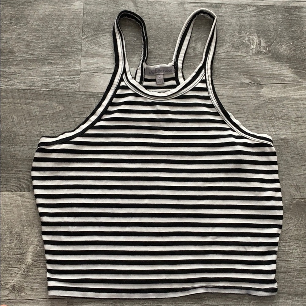 Black & White Striped crop top